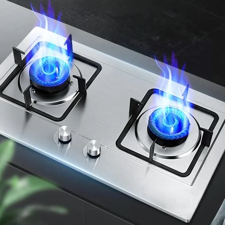 table-embedded dual-purpose household gas stove natural gas liquefied gas stainless steel double stove