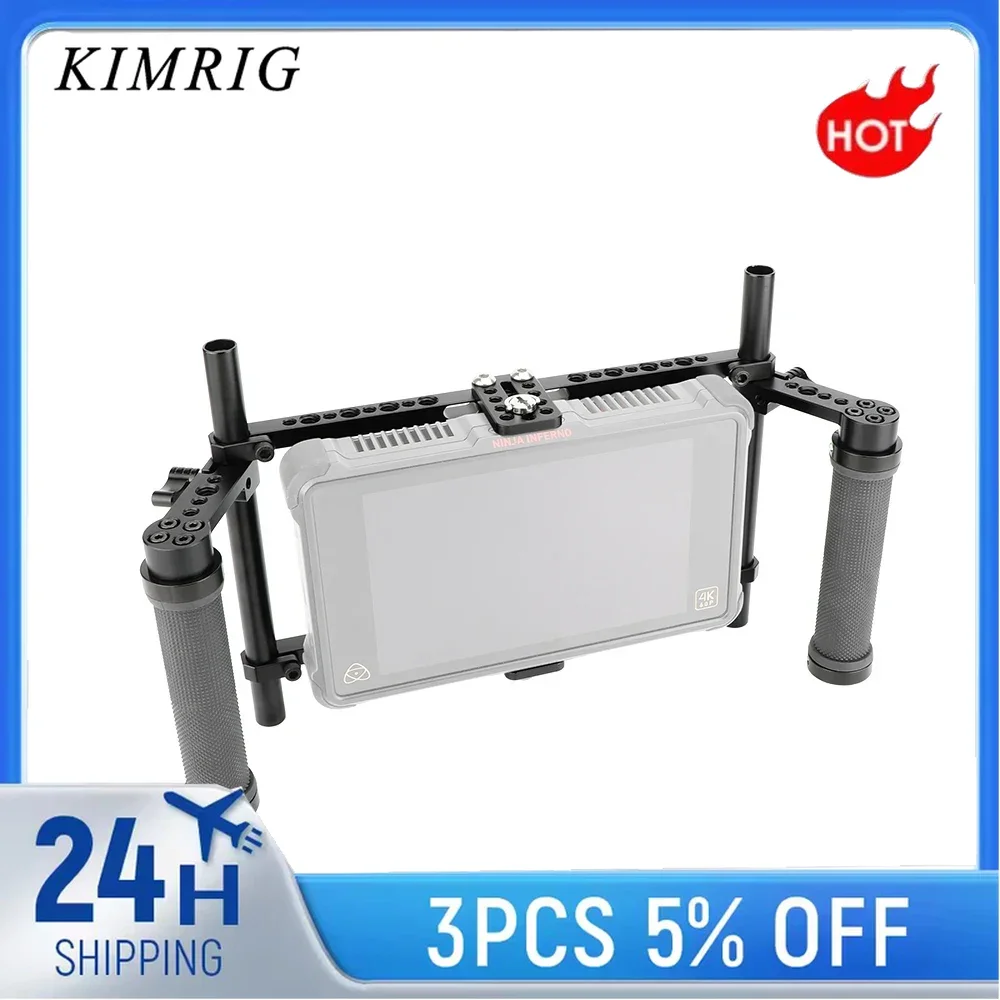 

KIMRIG 7" 10" Director’s Monitor Cage Kit With Adjustable Rubber Handgrip For Atomos Ninja Inferno / Shotgun 7
