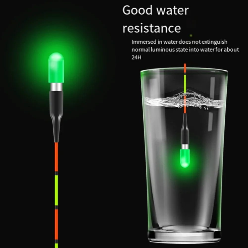 

2 Set LED Electronic Light Luminous Fishing Floats Green/Red Glow Stick Luminous Drifting Tail LED Electronic MulticColor