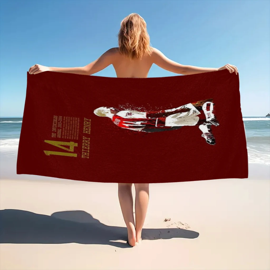 Thierry henry  new on dark red Beach Towel  Poncho Bathing Towels Cover-ups Quick Dry Sand Free Yoga Spa Gym Pool