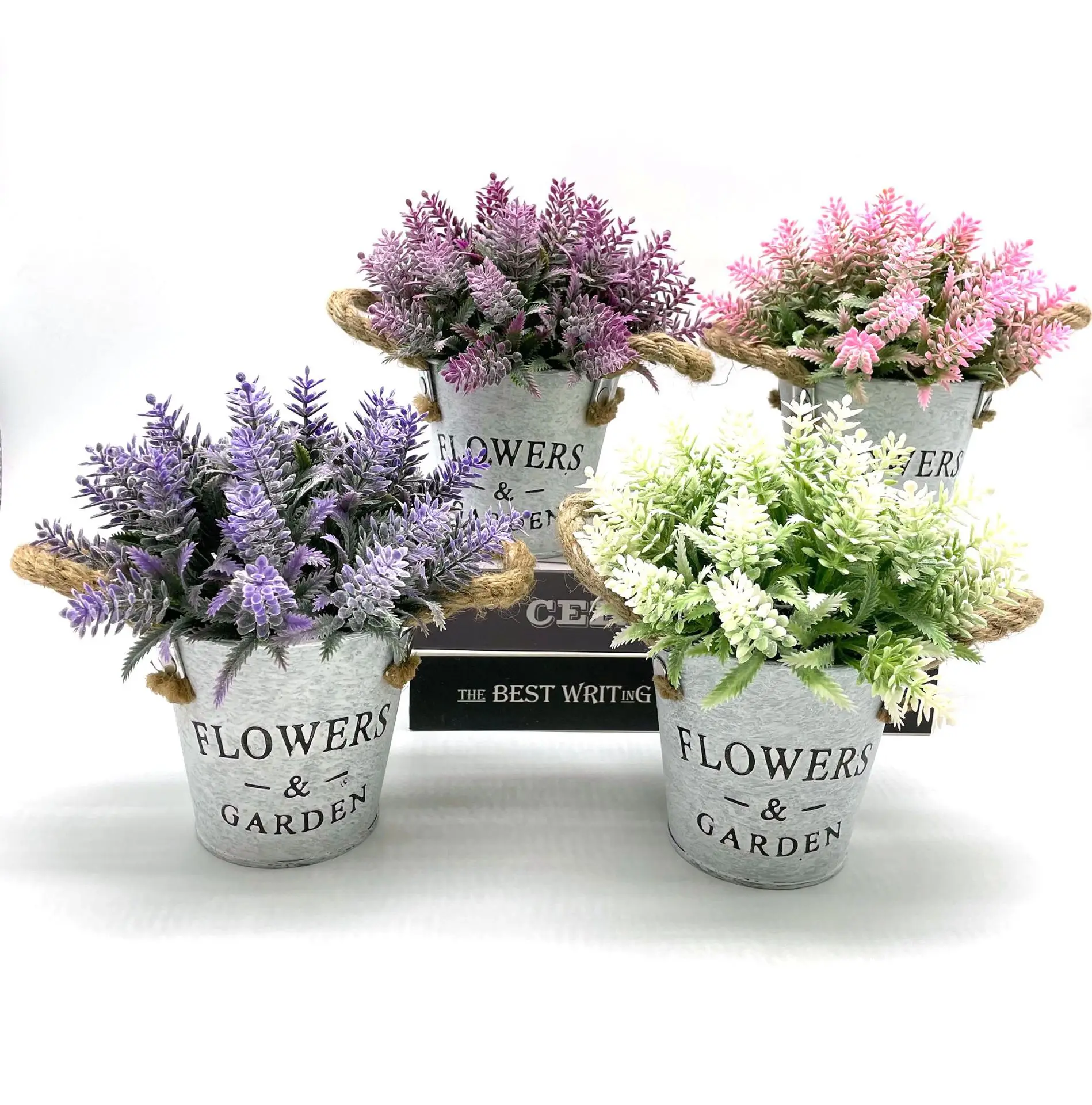 Artificial Flowers Simulated Eucalyptus Lavender Potted Plant For Decorating Home Restaurant Living Room Decor Garden Party Desk