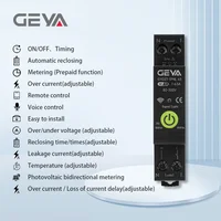 GEYA Tuya Disyuntor WiFi inteligente (220V 63A MCB): protección dual de voltaje y corriente, montaje en carril DIN, aplicación remota Ctrl