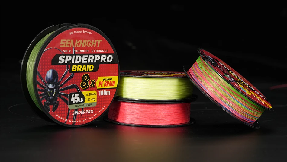 SeaKnight Brand SPIDERPRO X8 Serie Geflochtene Angelschnüre 8-fach geflochten 100M SUPER DÜNN BESCHICHTET Si+ MEERWASSERBESTÄNDIG PE-Schnur 15-100LB – Detail 10