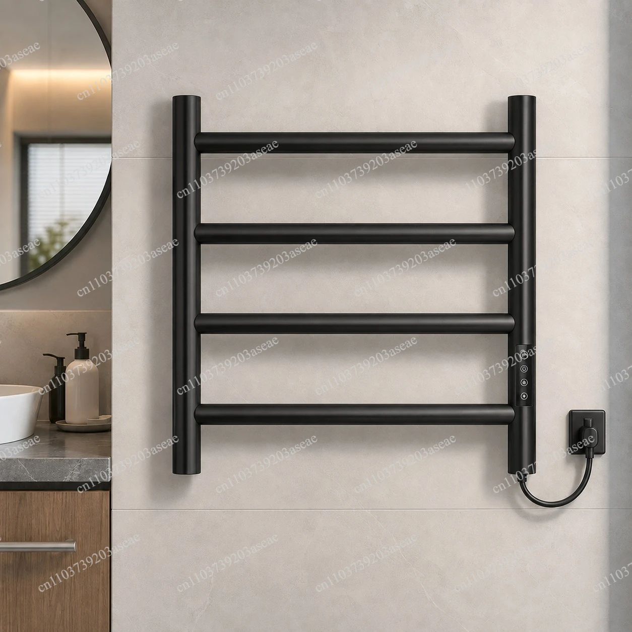 304 stainless steel electric towel rack, digital display timing constant temperature drying sterilization bathroom towel bar