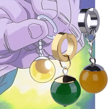 1PCS אנימה תכשיטי עגילי תליוני Potara עגילי צהוב אגת אוזן קליפ Cartoon איור בן קוספליי אבזרי אביזרים