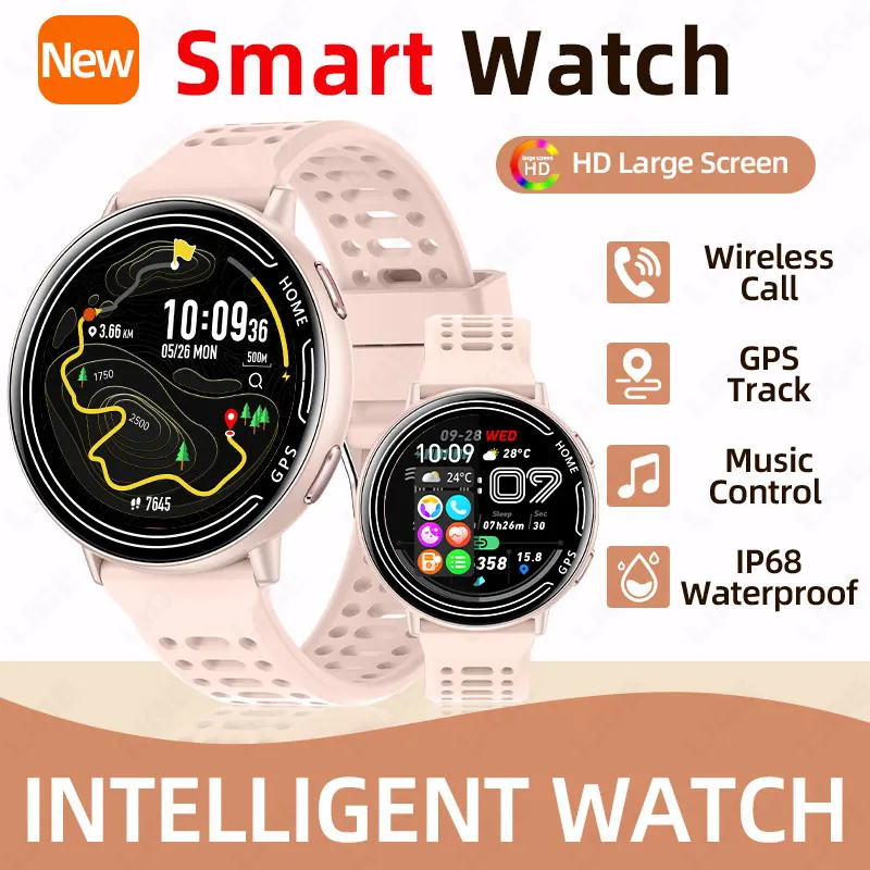 LIGE Built-in GPS Sports Smart Watch 2026 Women Bluetooth Call Heart Rate Monitor 1ATM Waterproof New Fitness SmartWatch Ladies