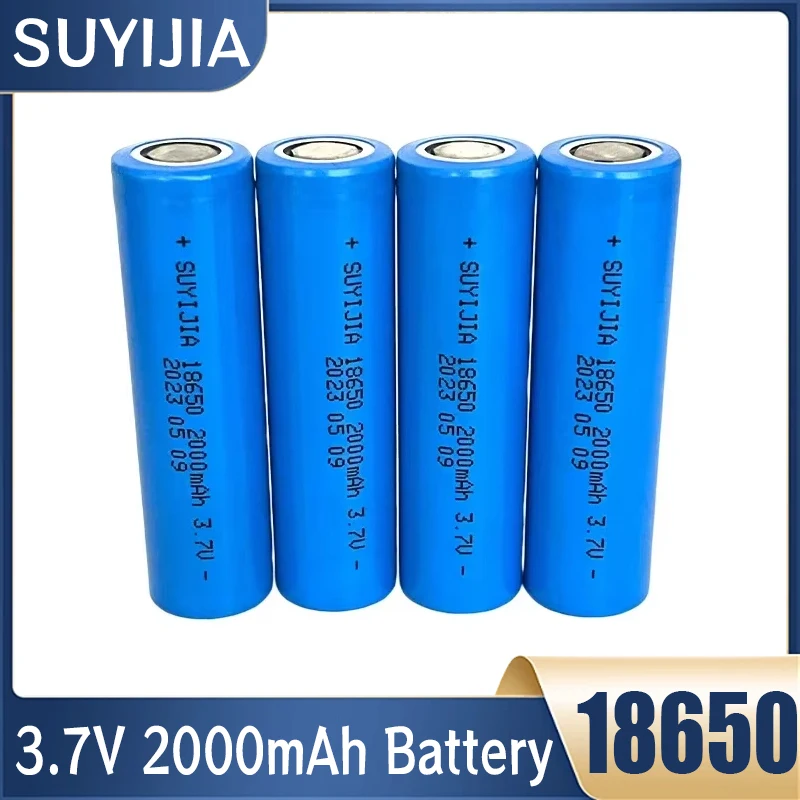 New 18650 Battery 3.7V 2000mAah Lithium Li-ion Rechargeable Batteries for Strong Light Flashlight Medical Equipment Power Tools