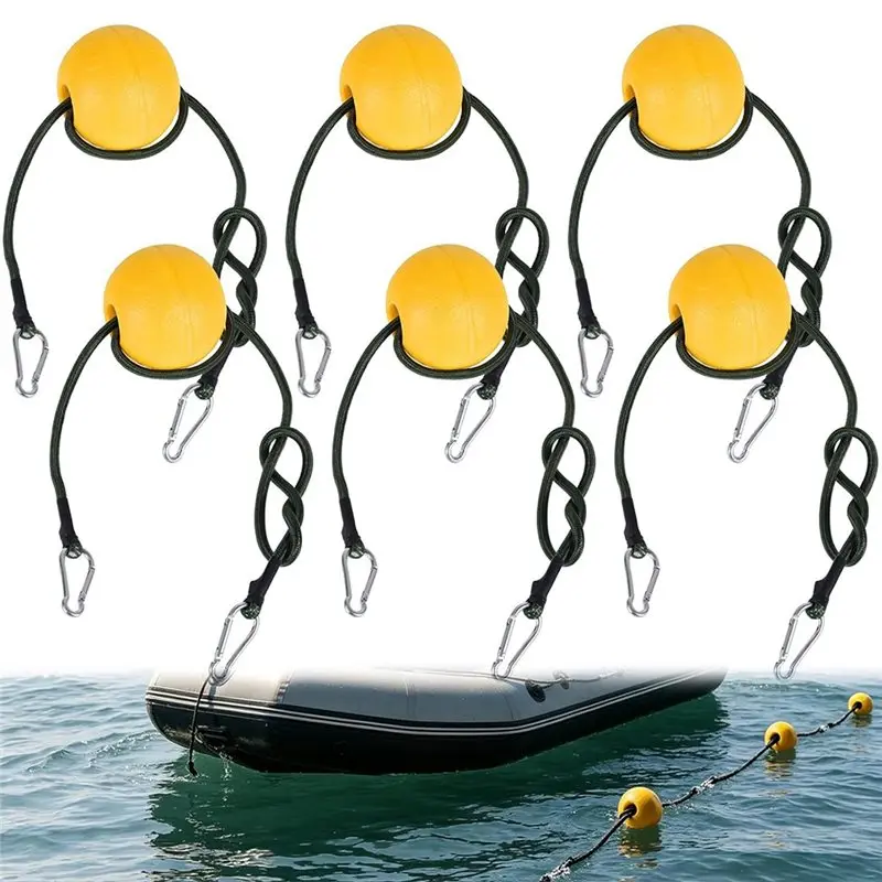 2026 New Float With 6-Pack Anchor Buoy Bungee Cord& Clip, For Swimming Pool Marker For Water Skiing, Fishing Boats