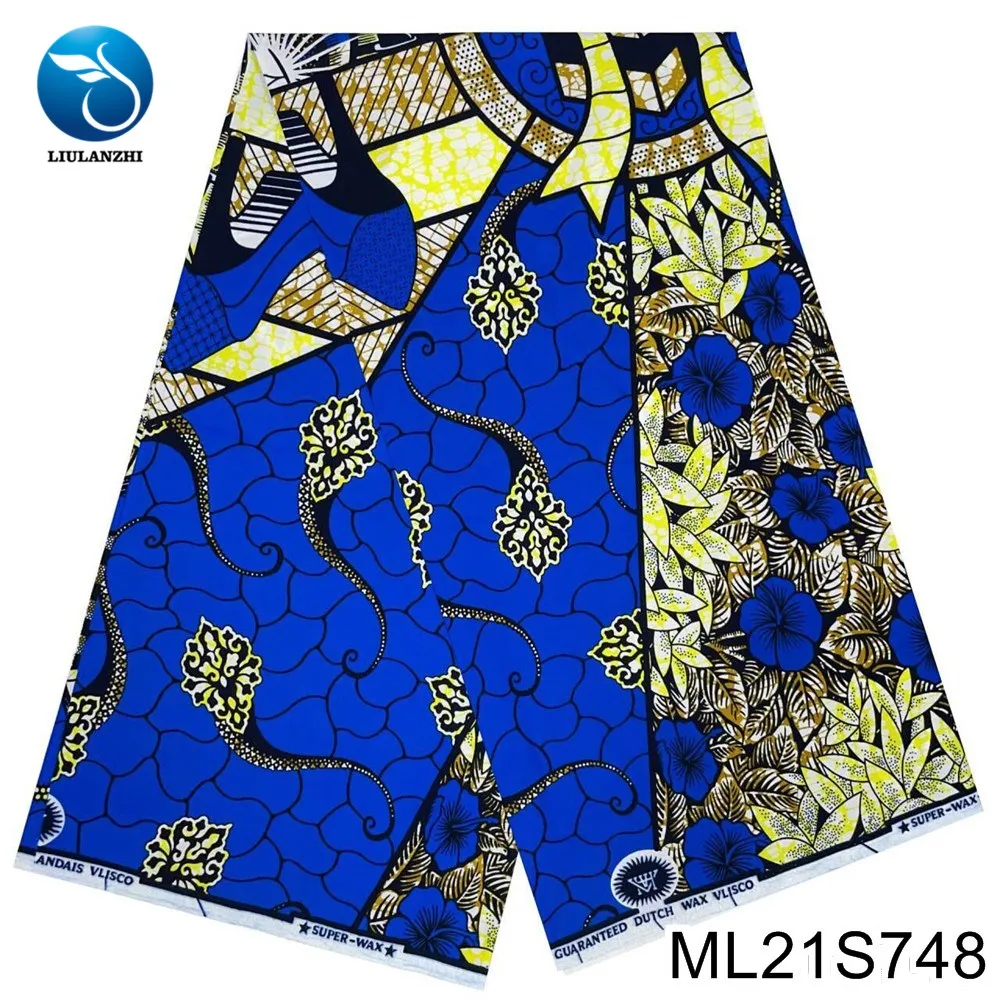 

In 2025, A New Multi-color, High-quality, Beautiful and Elegant Super 100% African Fabric Batik Printed Party Dress ML21S748