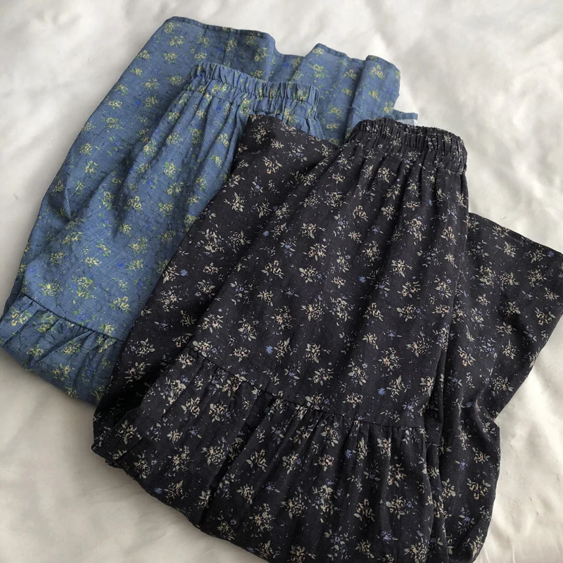 

Юбка миди А-силуэта с высокой талией и цветочным принтом, новая коллекция весна-лето, женская, премиум-бренд, большие размеры, удлиненная