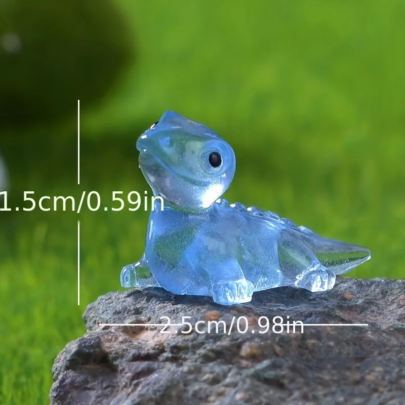 6pcs New Cute Luminous Naughty Little Lizard Micro Landscape Gardening Small Ornaments Cartoon DIY Material Resin Crafts