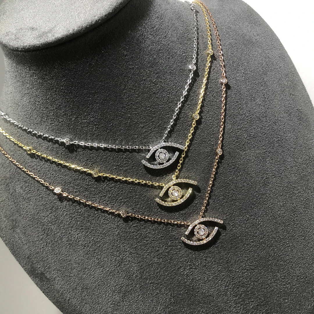 

Luxurious 925 Sterling Silver Women's Lucky Eye Necklace, Fashionable And Romantic Holiday Anniversary Gift.