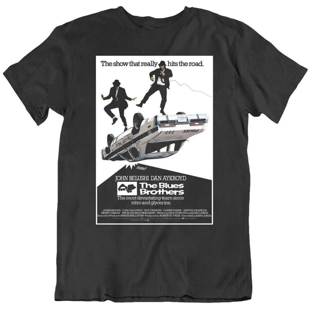 

80's Movie The Blues Brothers Retro Movie Poster Black T Shirt