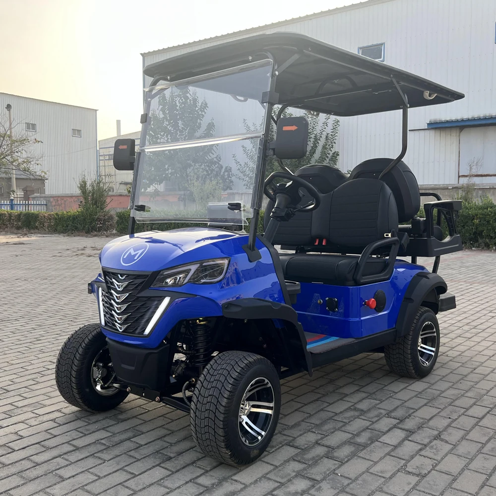 China Manufacturer Double Swing Arm Golf Carts/Vehicle 2 4 6 8 Seat Lithium Batteries Golf Club Off Road Hunting Blue Golf Cart