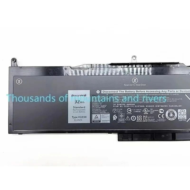 

WYORESY 11.4V 92WH New VG93N Laptop Battery for Dell Precision 15 3520 3530 E5590 Latitude 15 5580 5590 5591 WFWKK