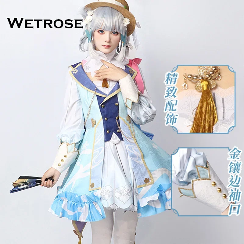 【Wetrose】In Stock Ayaka New Dress Outfit Cosplay Costume Springbloom Missive Kamisato Аяка Genshin Impact Set Wig Halloween Xmas