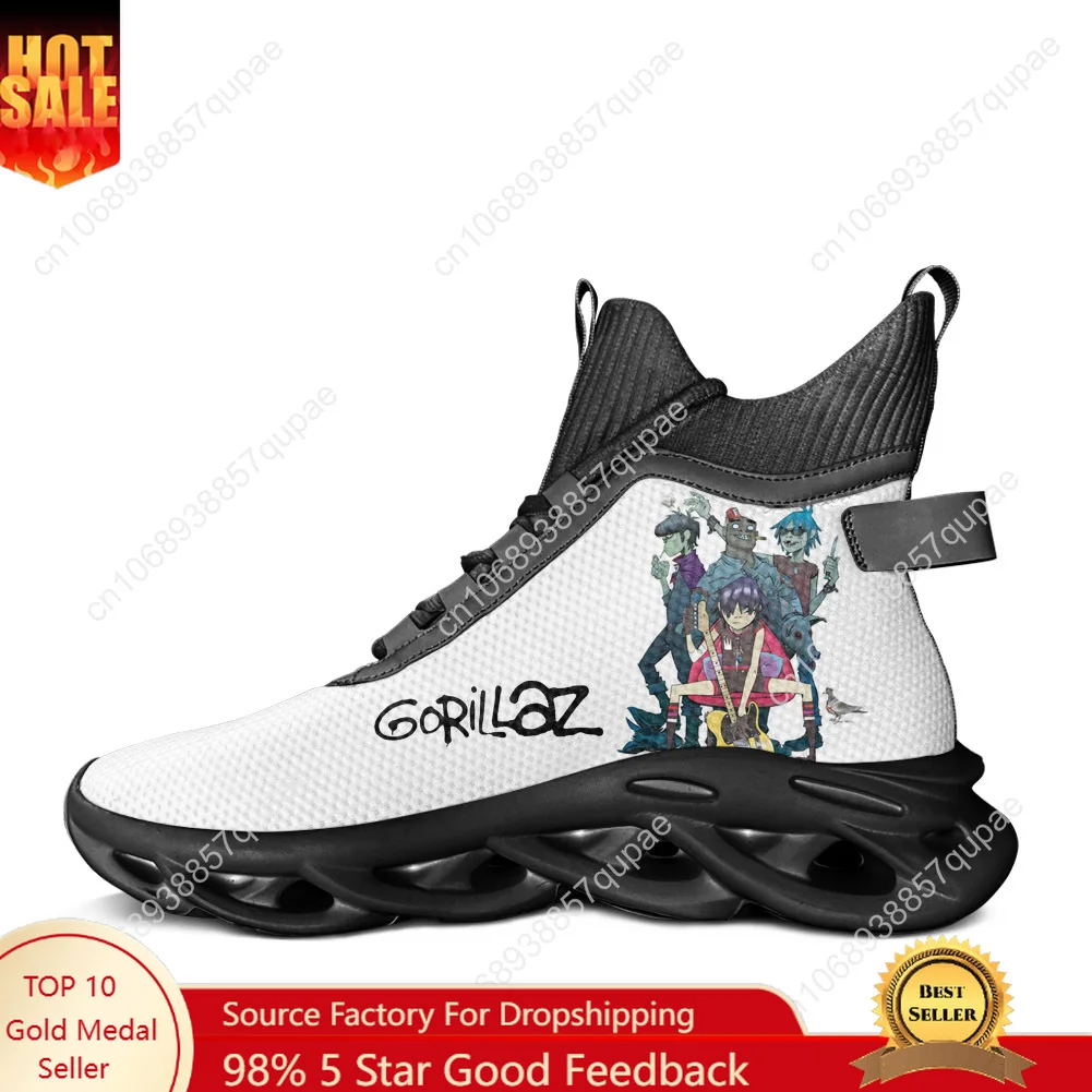 

Gorillaz Rock Band ChakaKhan High Top Flats Sneakers Men Women Sports Running Shoes Sneaker Lace Up Mesh Footwear Custom Shoe