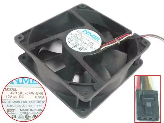 

NMB-MAT 4715KL-04W-B46 P64 DC 12V 0.90A 120x120x38mm 4-Wire Server Cooling Fan