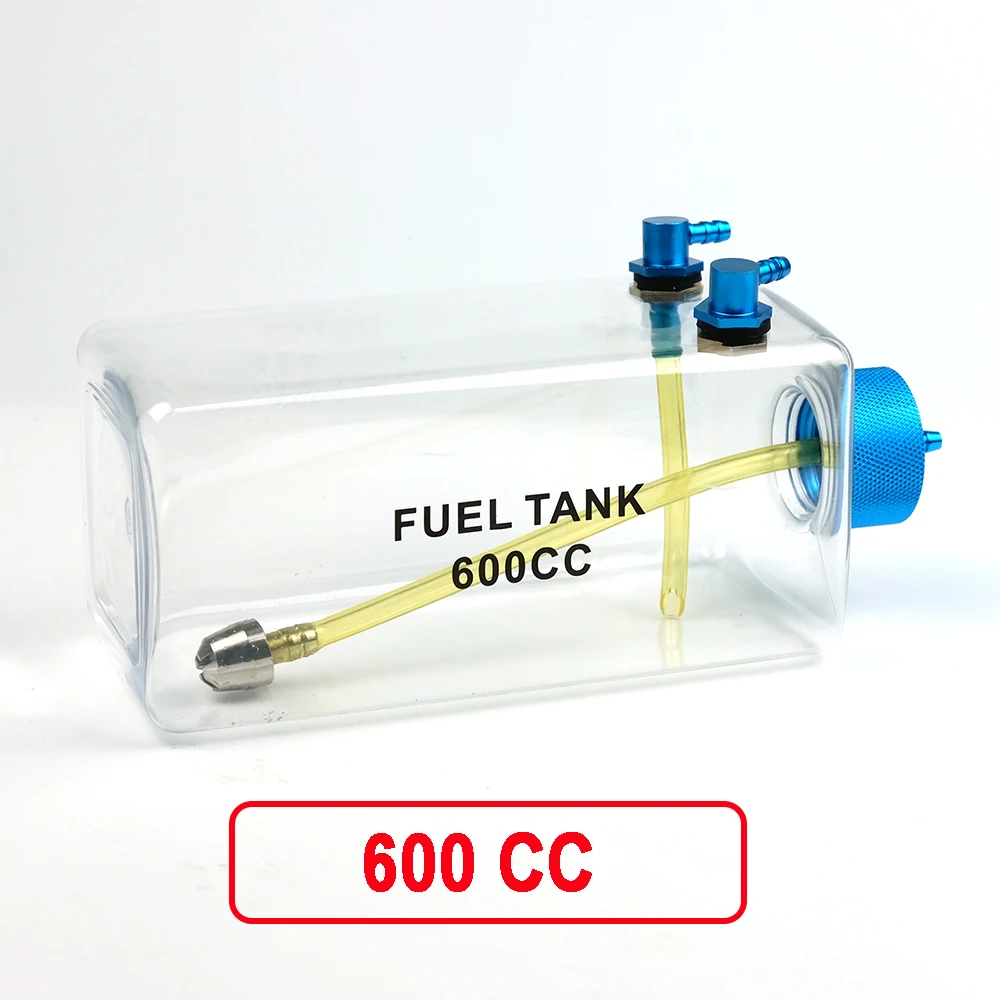 1PC Kraftstofftank Benzin Transparente Kunststoffflasche 300/400/500/600/750/1000/1600ML/CC CNC Aluminiumlegierung für Gas- und Nitroflugzeug