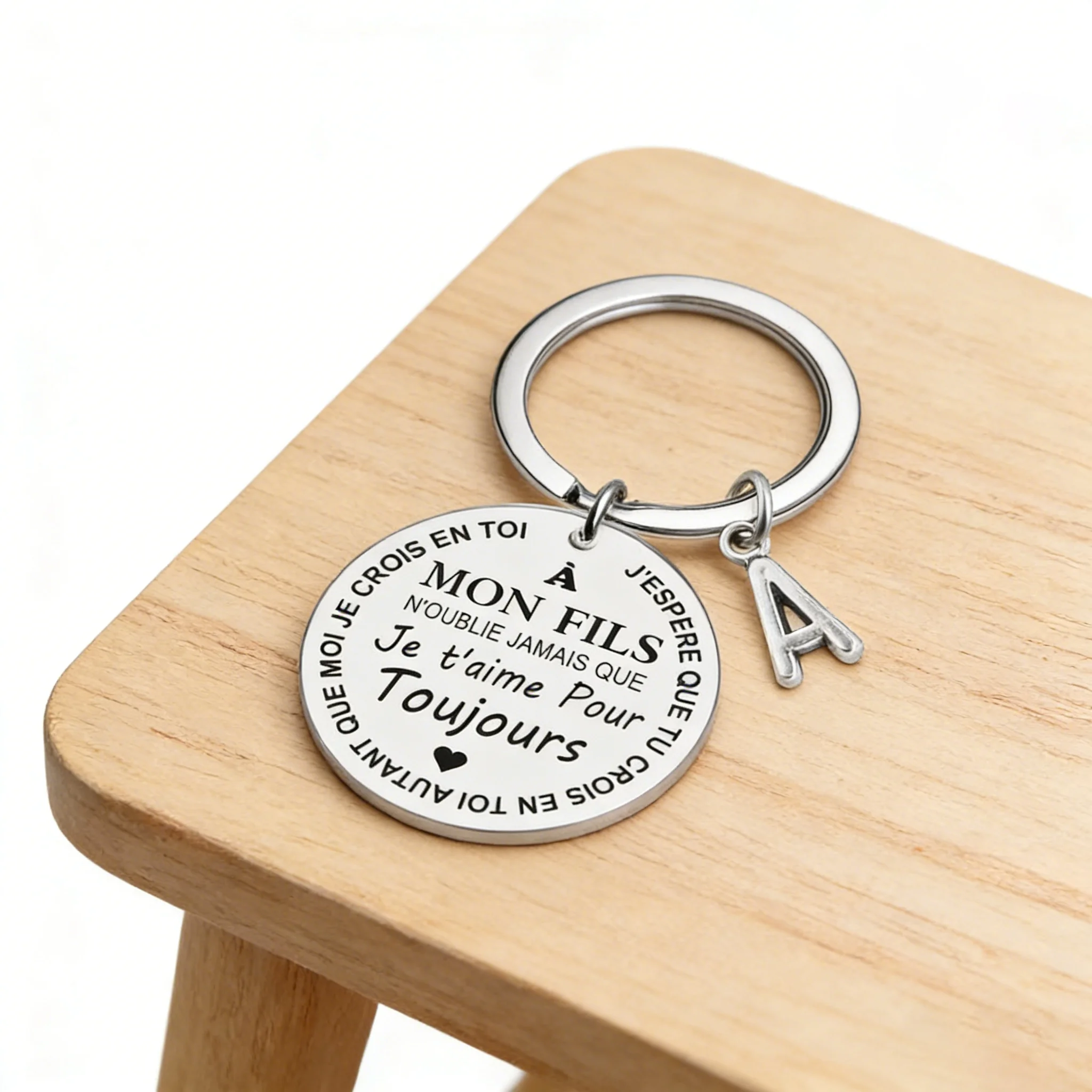 French To My Son Gifts From Mom Inspirational Keychain Birthday Christmas Stocking Stuffer Gifts for Teen Boy From Mother