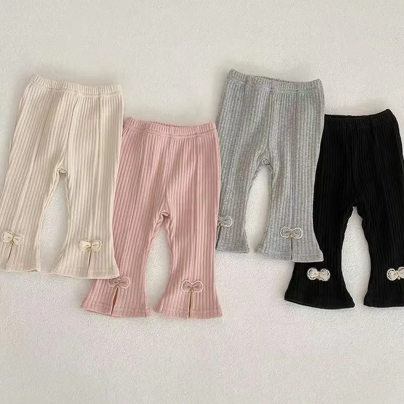 Newborn Slim Pants Stretch Trousers Toddler Girl Solid Color Infant Baby Trousers