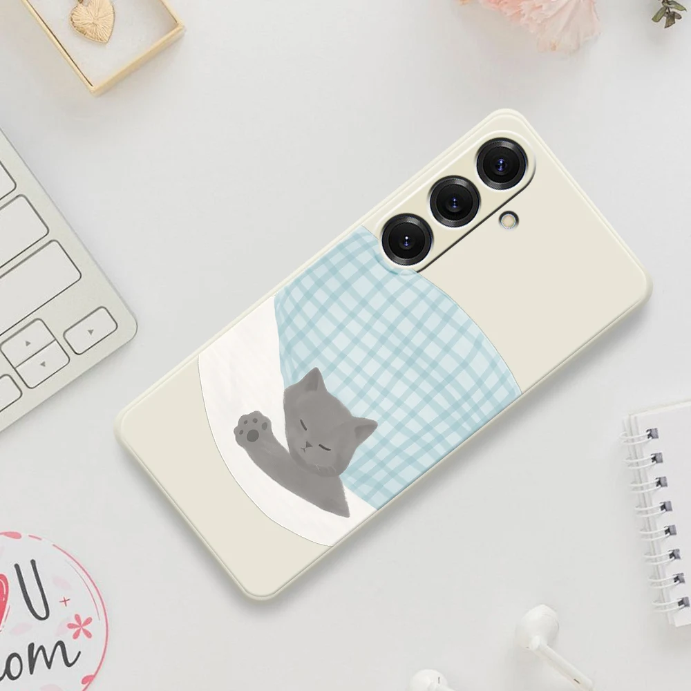 Custodia per telefono Cat Bed Wind per Samsung Galaxy S25 S24 S23 S22 S21 S20 Ultra Plus S20FE S21FE S23FE S24 FE S10 Plus Cover morbida