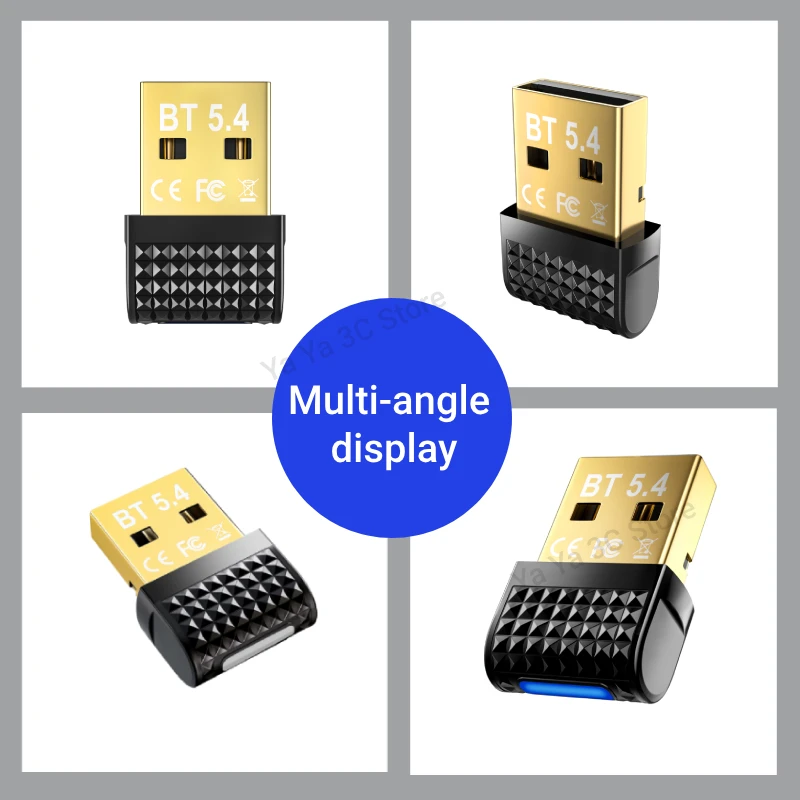 Bluetooth 5.4 アダプター USB Bluetooth 5.3 ドングル Adaptador PC ワイヤレスマウスキーボード音楽オーディオレシーバー USB トランスミッター