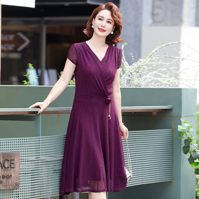 Summer V-neck flower Chic Prom Wedding Midi Dress Women Elegant Casual Soldi Beach Holiday Dress Korean Bodycon Party Vestido