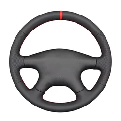 Black Faux Leather Car Steering Wheel Cover for Volkswagen VW Transporter T4 2000-2002 Santana 2004