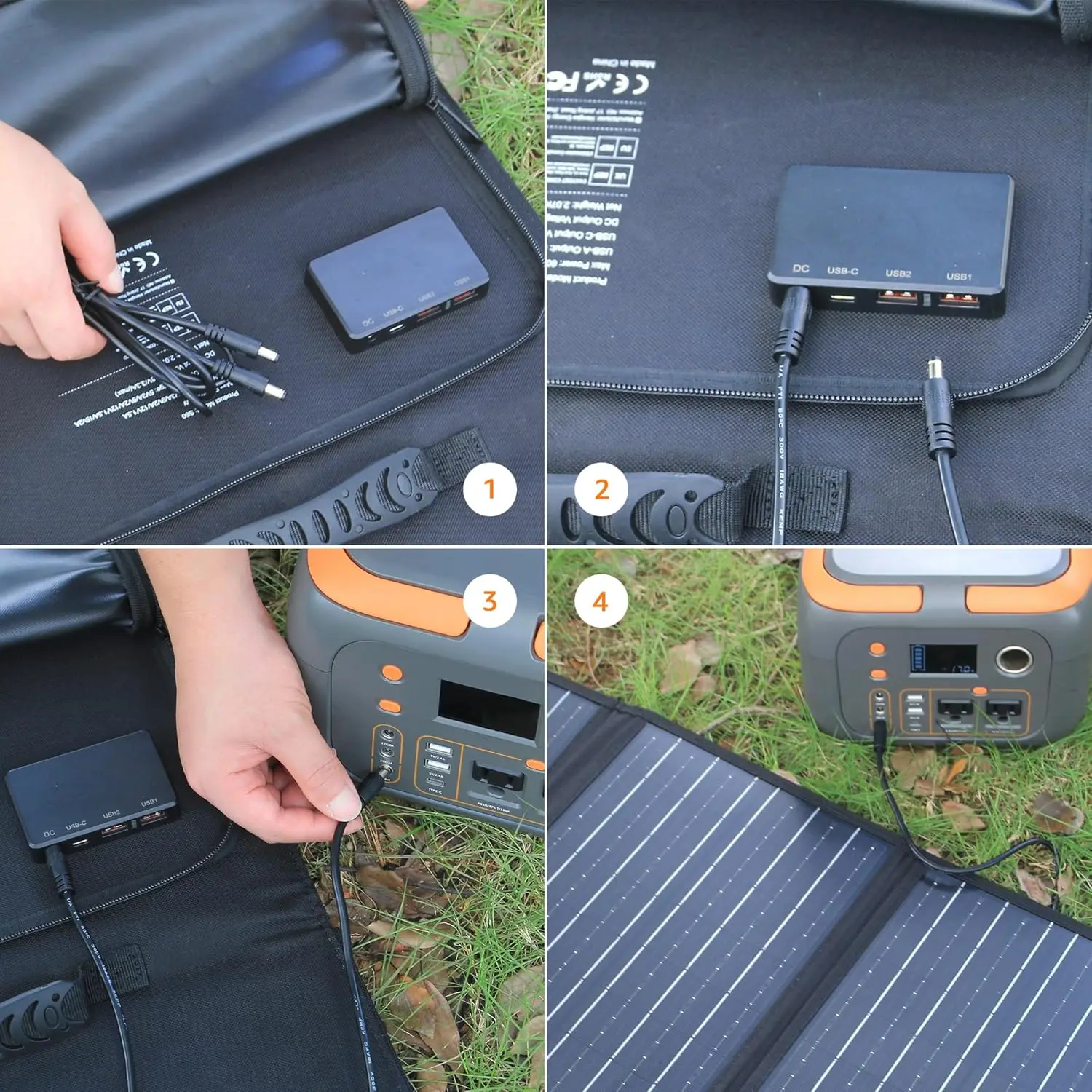 60W Solar Panel With USB DC Port For Outdoor Hiking Camping Portable Battery Power Station Phone Charging Bank Charging Panel