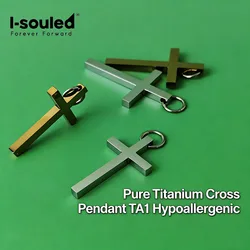 TA1 Pure Titanium Cross High Polish Men's Amulet Pendant Hypoallergenic Metal Titanium Jewelry