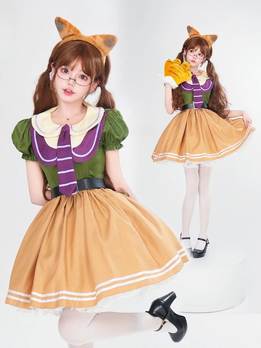 loween Cosplay Rabbit Suit Judy Police Officer Parent-Child Dr  Long Skirt Anime Exhibition Traditional Chinese Costume