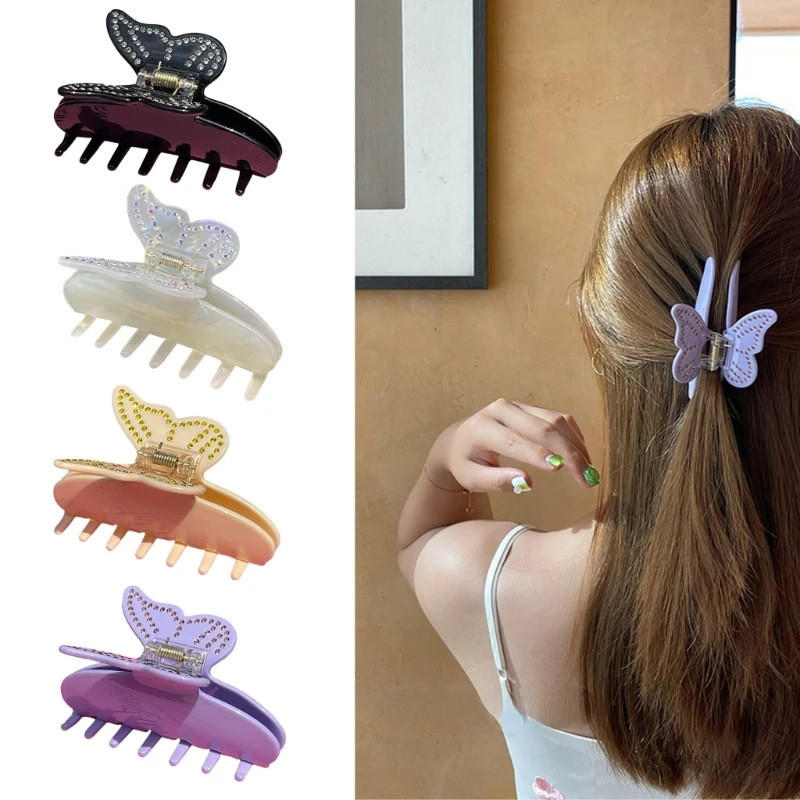 Hair Banana Barrette for Butterfly Jaw Clip Teeth Clamp Hair Claw Clip for Female Teenager Girl Fashion Hair Styling Cli