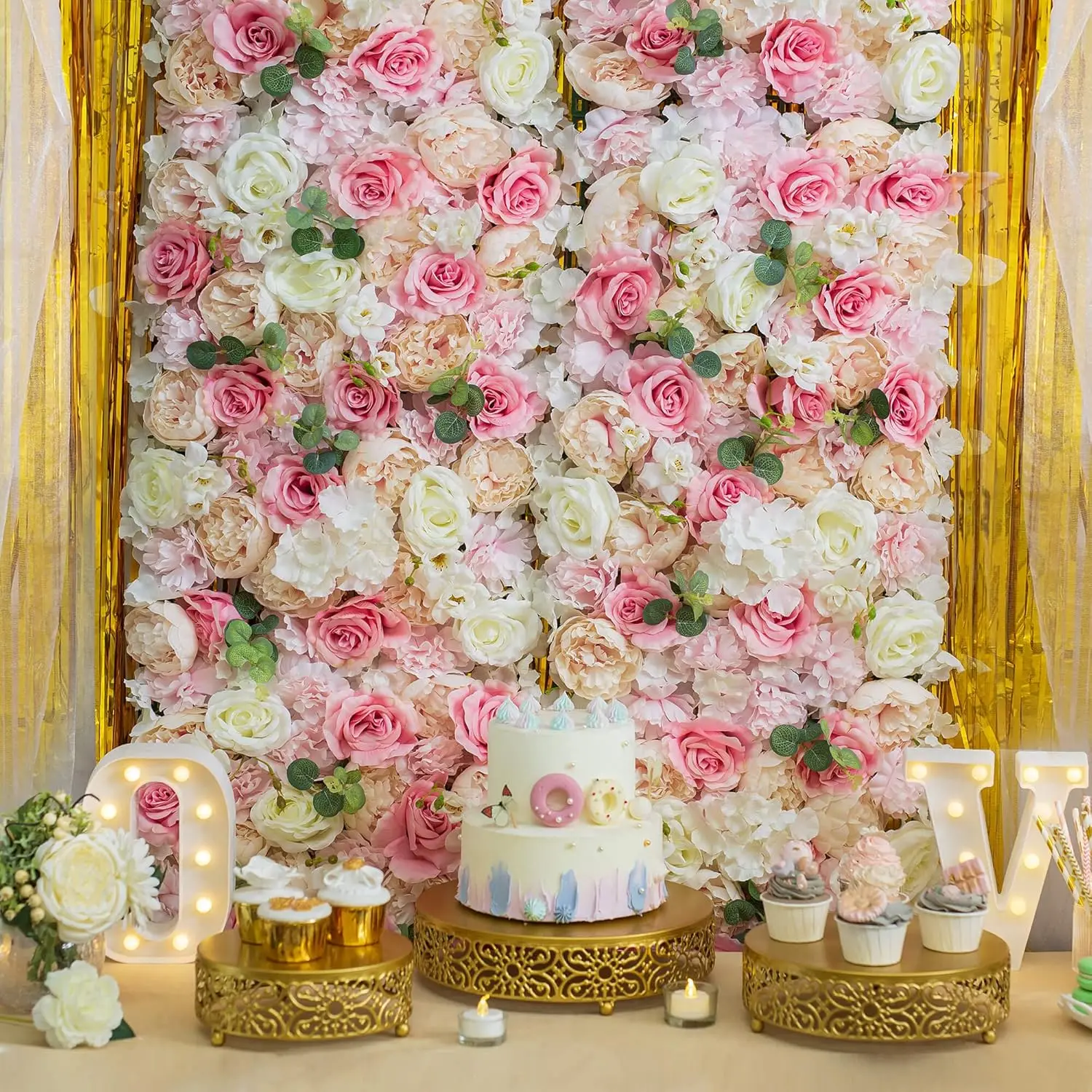 Flower Wall Panel for Flower Wall Backdrop, 12 Pcs 24