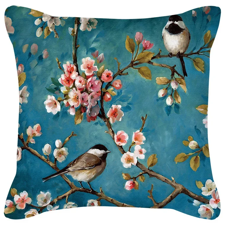 Cojín de flor de ciruelo، ألموهادا دي سيريزا وجيبارو فلامنكو، ديكورات بارا الهوغار، سيلا، أريكة، فوندا دي ألموهادا أميريلا #3