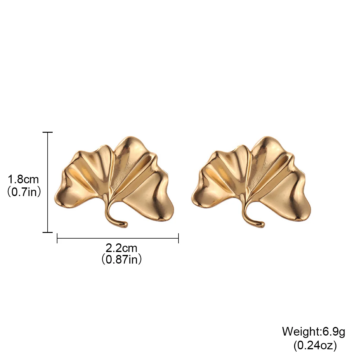 أقراط أنيقة على شكل أوراق الجنكة بيلوبا - تصميم عتيق مطلي بالذهب عيار 18 قيراط عنصر طبيعي لعيد الميلاد اليومي وعطلة الأذن #3