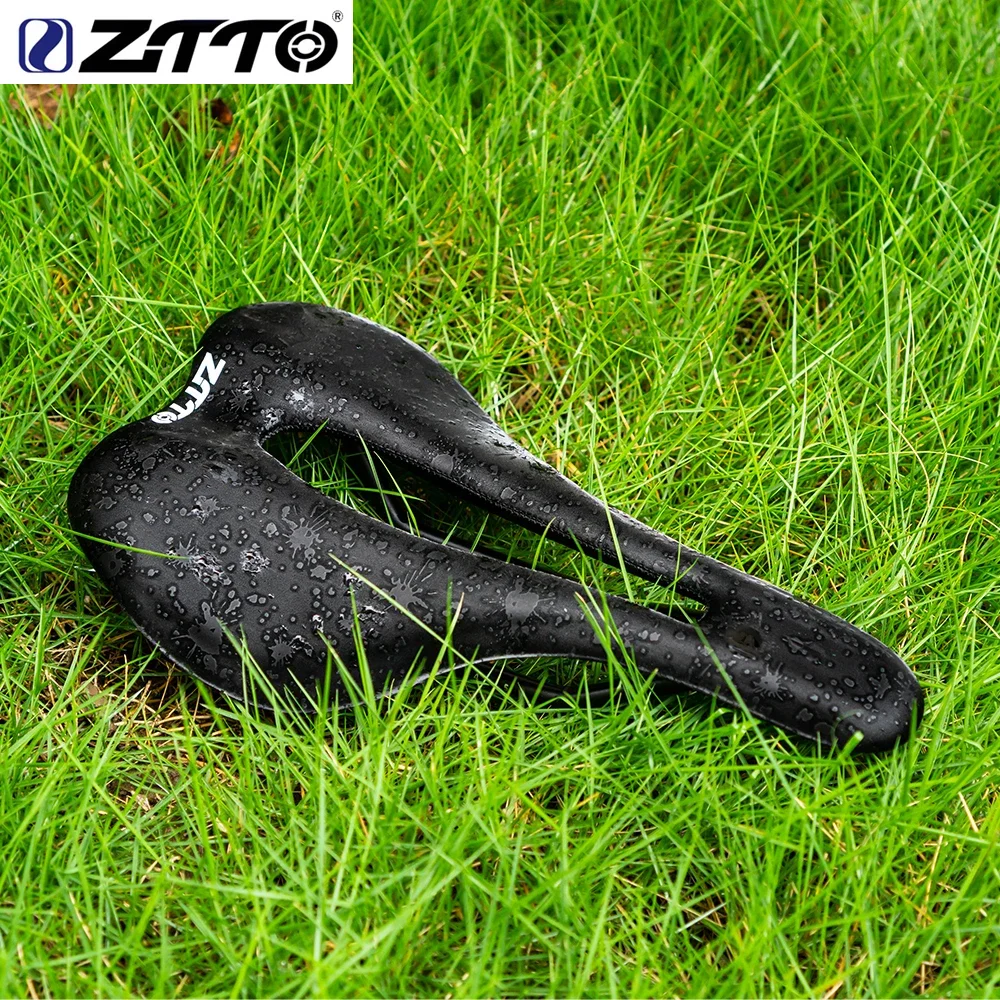 

ZTTO Breathable PU Leather Cushion Steel Bow Mountain Road Bike Seat Soft Cycling Racing Wide Hollow MTB Bicycle Saddle
