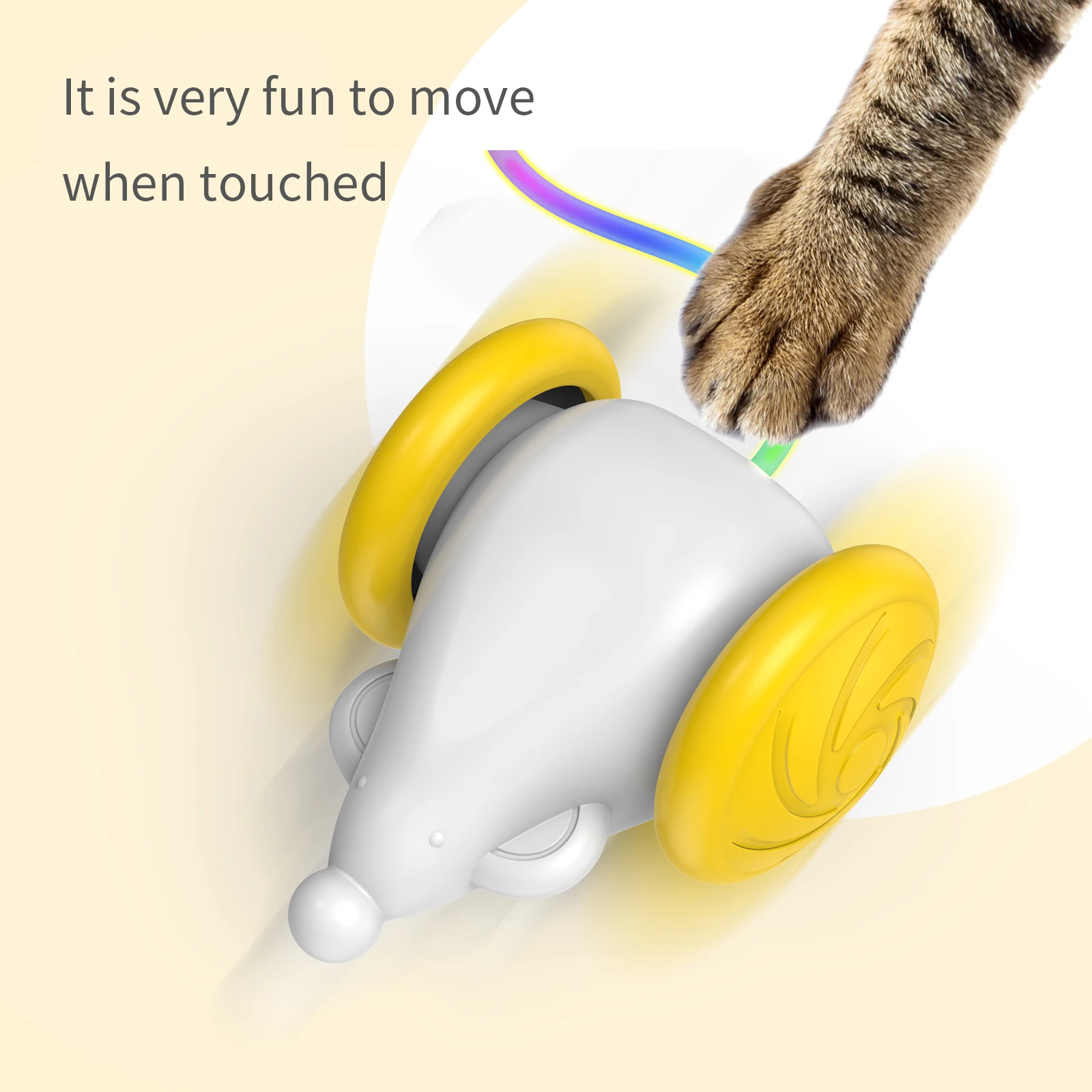 Cat Toys，Interactive Toy, Kitten Toys, Automatic Toy with Colorful LED Lights, Smart Electric Toys, USB Rechargeable