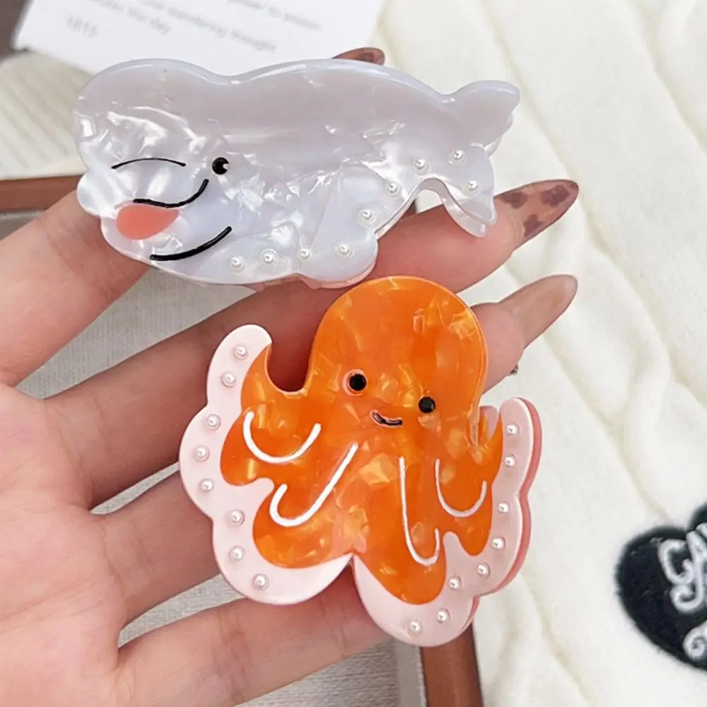 Fashion Korean Style Ocean Animal Hair Clip Cute Acetic Acid Sea Creature Hair Claw Fish Octopus Grab Clip Daily