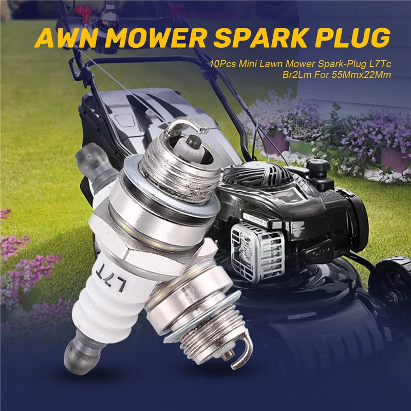 

ABFI 10Pcs Mini Lawn Mower Spark-Plug L7tc Br2lm For Briggs Stratton Motors 55Mmx22mm