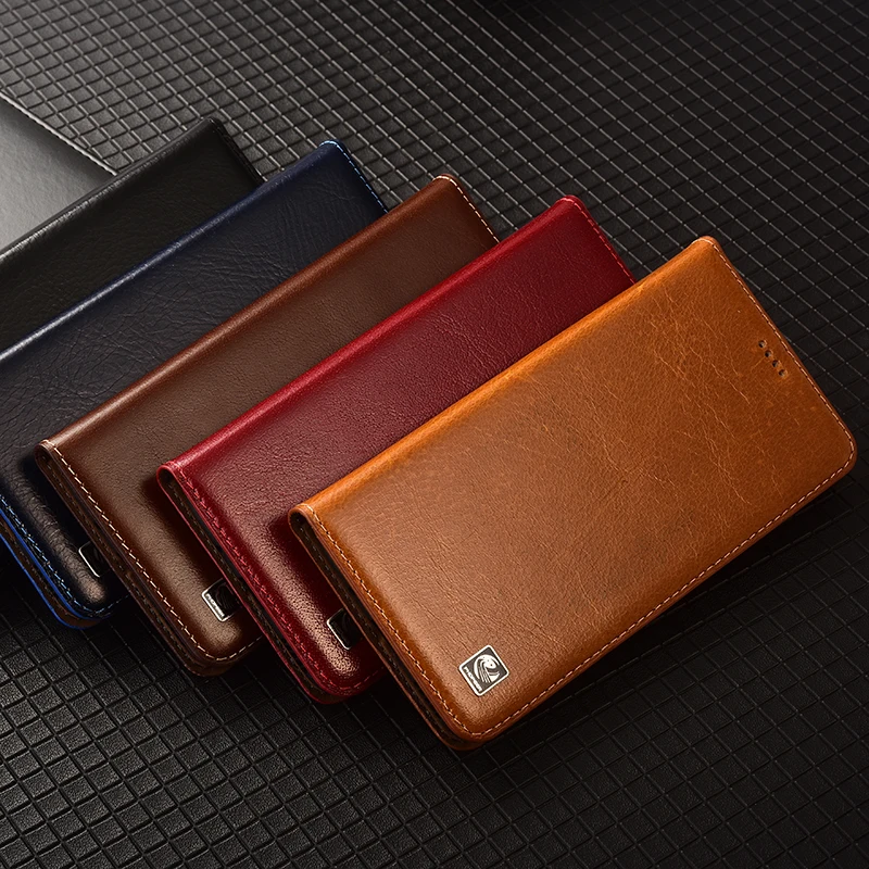 

Genuine Leather Flip Case For Samsung Galaxy S26 S25 S24 S23 S22 S21 S20 FE Ultra Plus Protective Case With Card Wallet