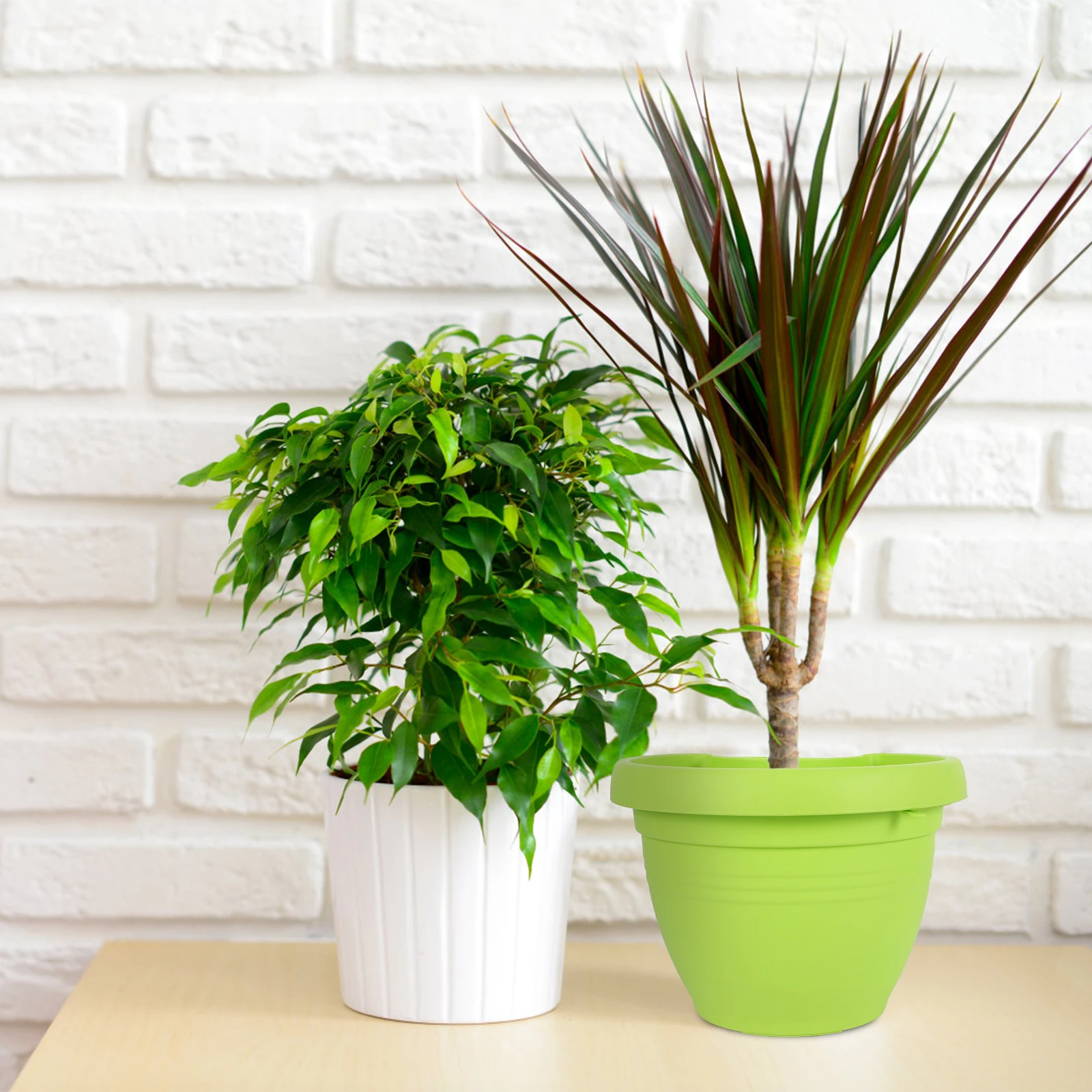

2pcs Wall-Mounted Flower Pot Durable Plastic Hanging Basket Pipe Type Easy Install Garden Bathroom Container Lightweight Storage
