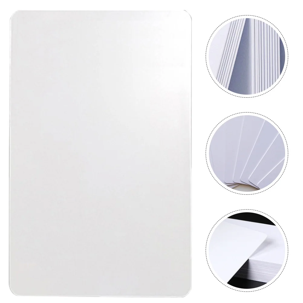 

50Pcs Vintage White PVC Blank Double-Sided Plastic Labels Name Price Tags for DIY Craft Gift Decoration Id Card