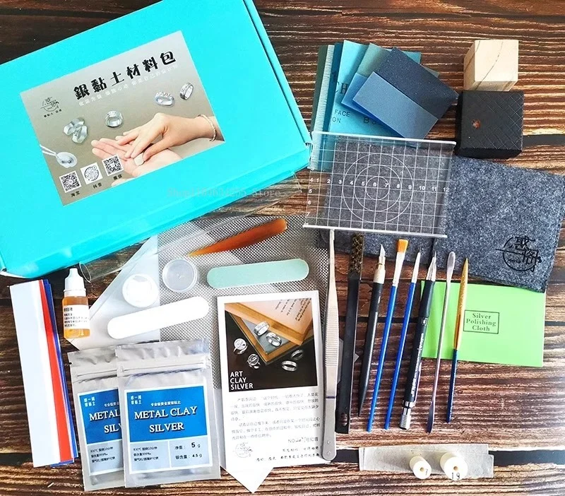 999 Pure Silver Clay Jewelry Making Material Bag DIY Creative Modeling Couple Rings/necklace Pendant Complete Set of Materials image 3