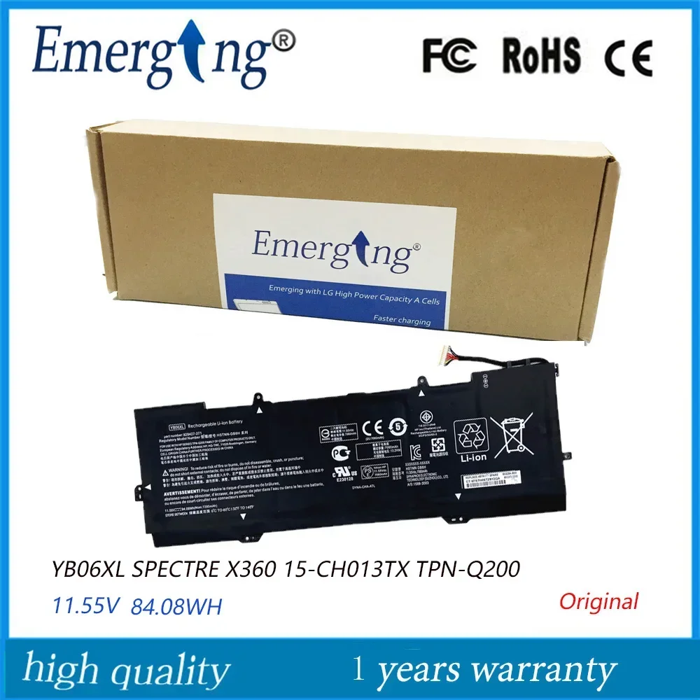 

11.55V 84.08WH Original New Laptop Battery YB06XL for HP SPECTRE X360 15-CH013TX TPN-Q200