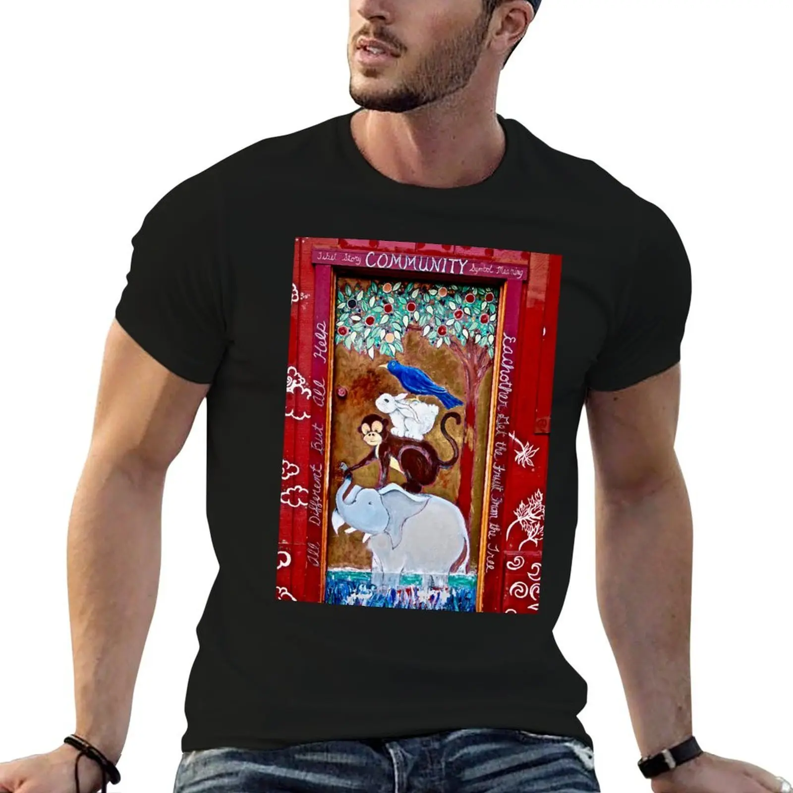 Camiseta Fun Doorway in Haight Ashbury, camiseta masculina de anime, camiseta masculina de algodão, camiseta gráfica