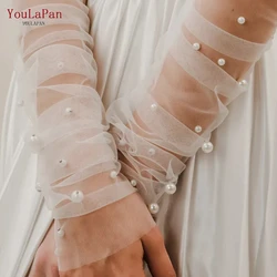 YouLaPan Women's Gloves Removable Bride Sleeve for Dress Glove Wedding Bachelorette Party Accessory Fingerless DIY Glove VM20