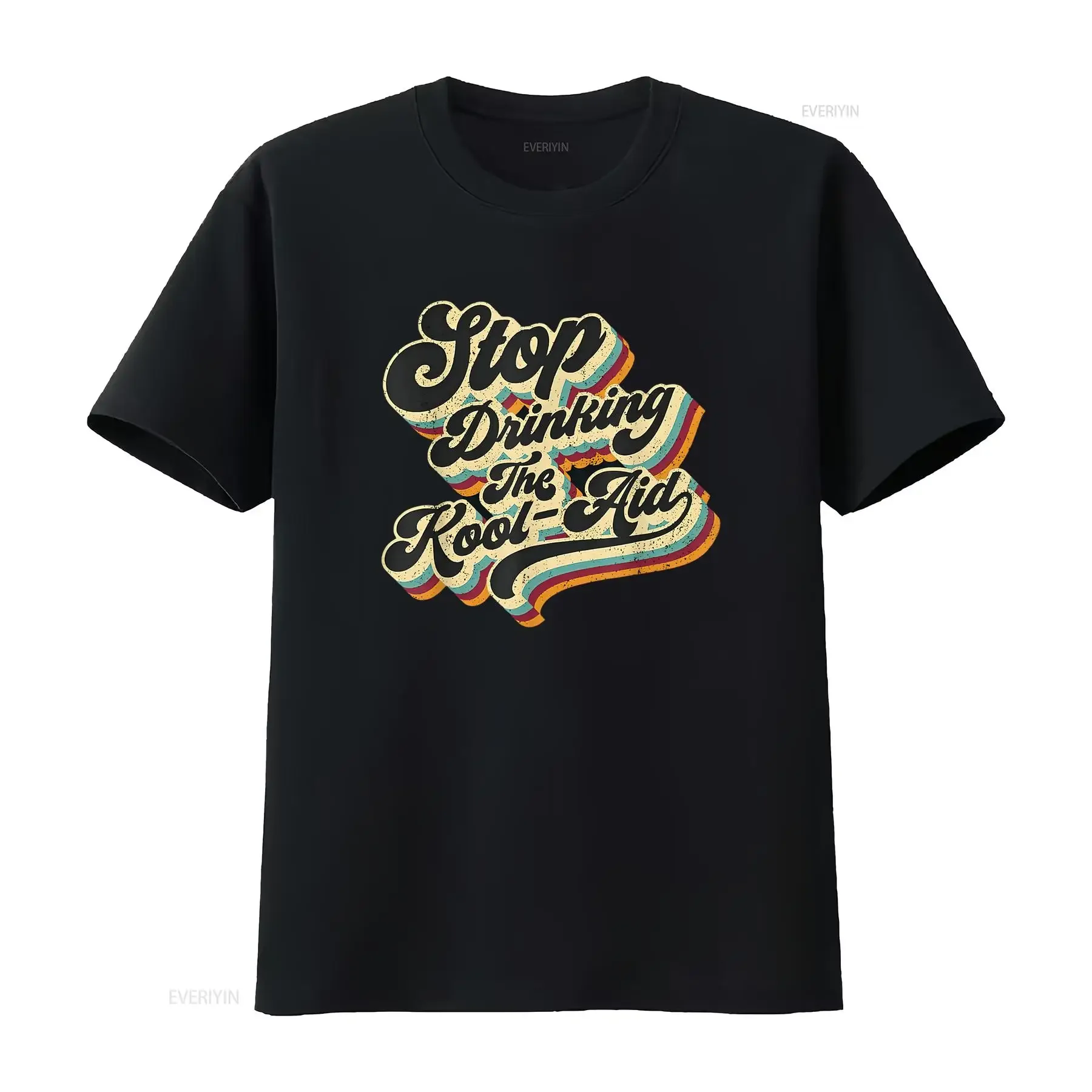 Camiseta para mujer Stop Drinking The Kool Aid Media News MSM Brainwashing, camiseta negra vintage lavada para uso diario, gráfico Unisex