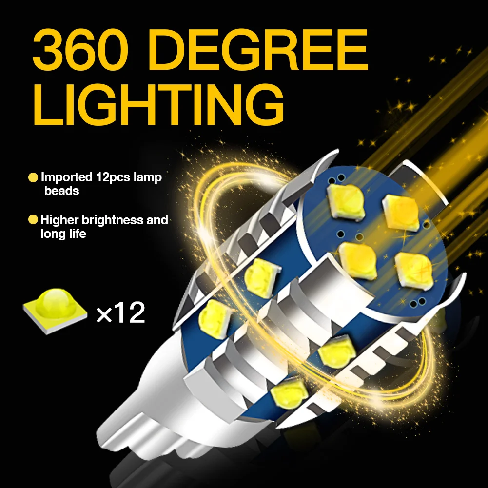 2×LED Reverse Light T15 W16W 921 Lamp for Chevrolet Caprice/Cruze/Sonic/Spark/Spark EV/Trax/Suburban/Bolt EV Car Backup Blub 12V view 4