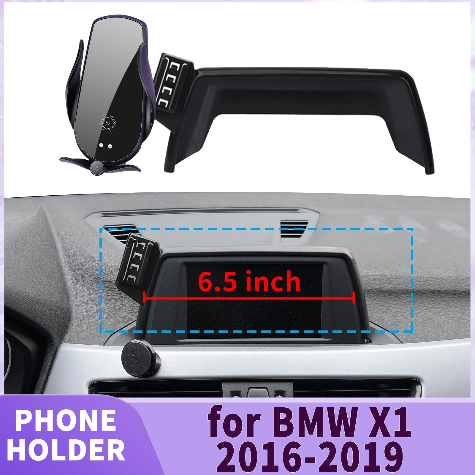 

fit for BMW X1 2016-2019 F48 6.5/8.8in Screen Base Phone Holder Mount ​​ Secure Clip Car​​ accessoires